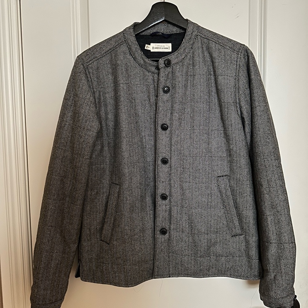 Bridge & Burn Herringbone Bomber Jacket